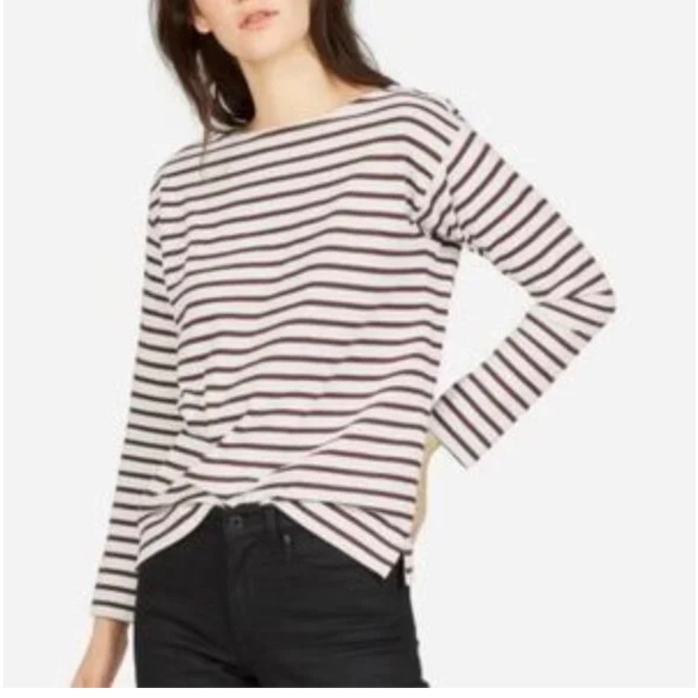 Everlane | The Gia Boxy Boatneck Breton Striped Long Sleeve
